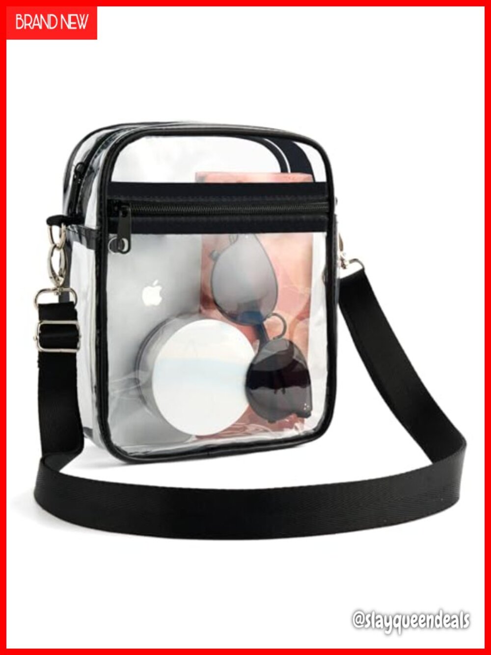 Clear PVC Crossbody Bag Stadium Approved Messenger Purse
